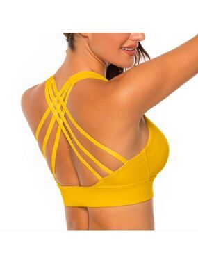 Nine Bull Strappy Cross Back Sports Bra with Removable Pads Size XXL
